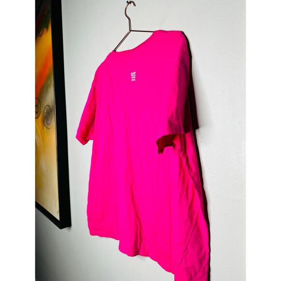 ONE TEASPOON Fluorescent Pink Glow One Teaspoon Logo Tee Shirt NWT Size XXL - Picture 4 of 6